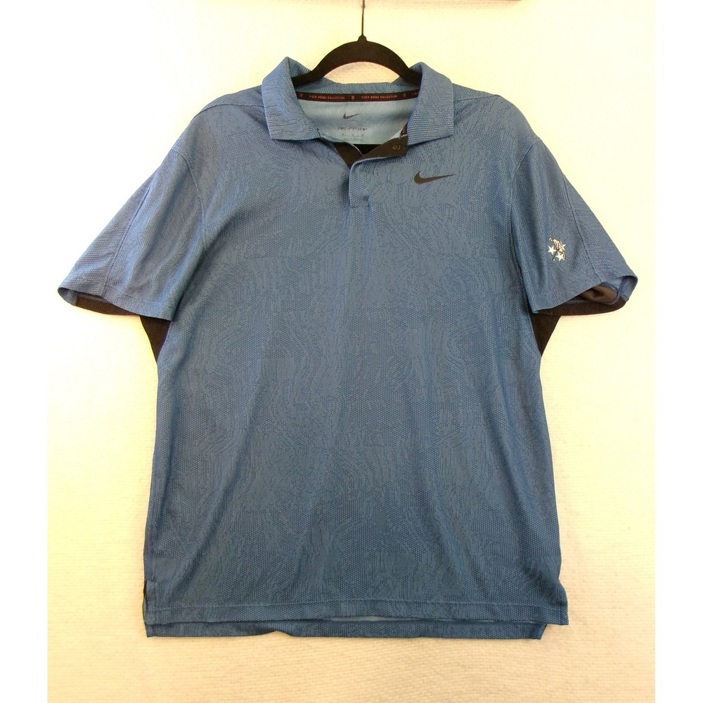 Nike Tiger Woods Dri-FIT ADV Golf Polo Blue Black DH0711-489 Mens M